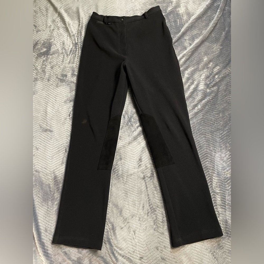 St. John Sport Marie Gray USA Ribbed Jodhpurs Breeches Pants Black 4